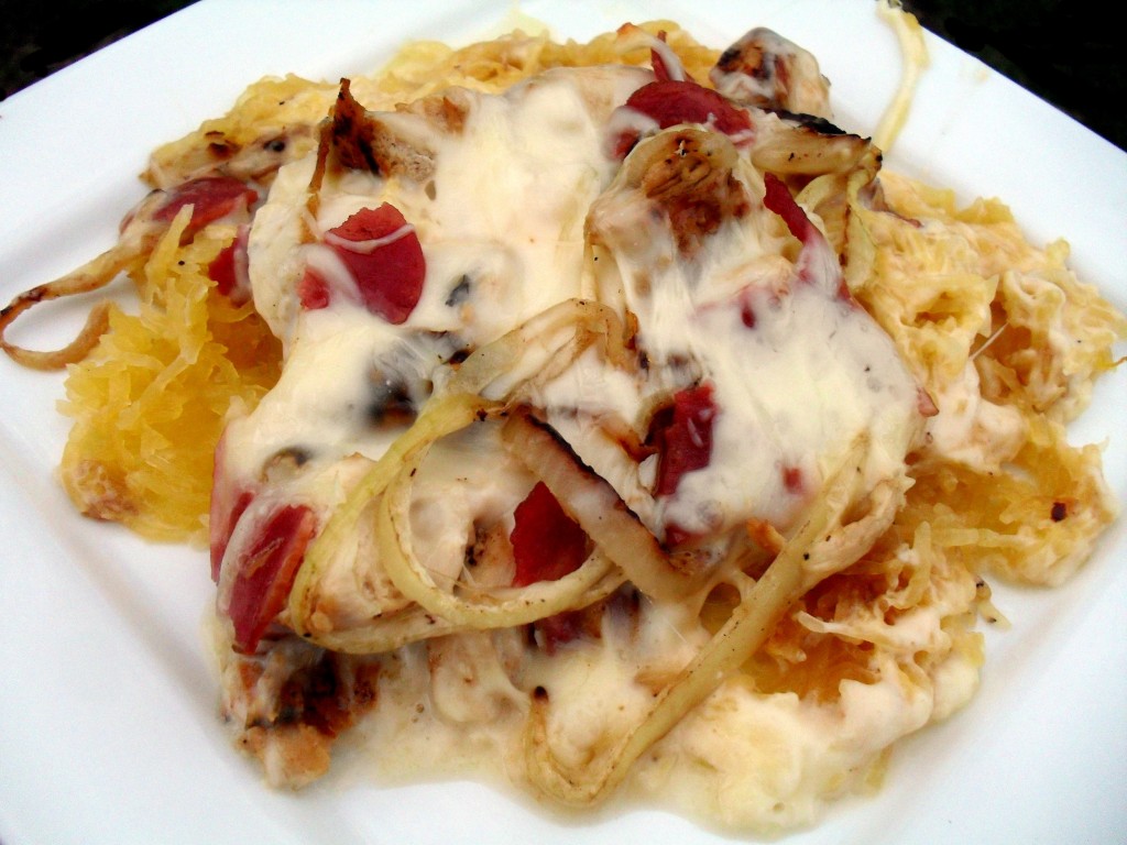 Spaghetti Squash gorgonzola sauce