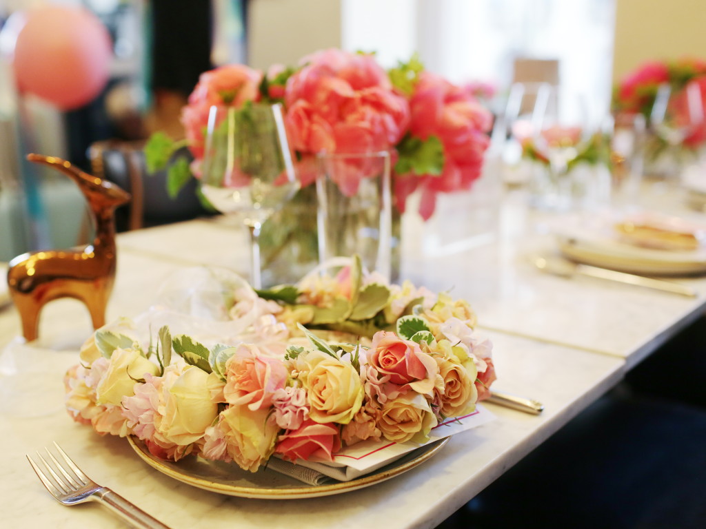 Cafe Spiaggia Flower Crown and table
