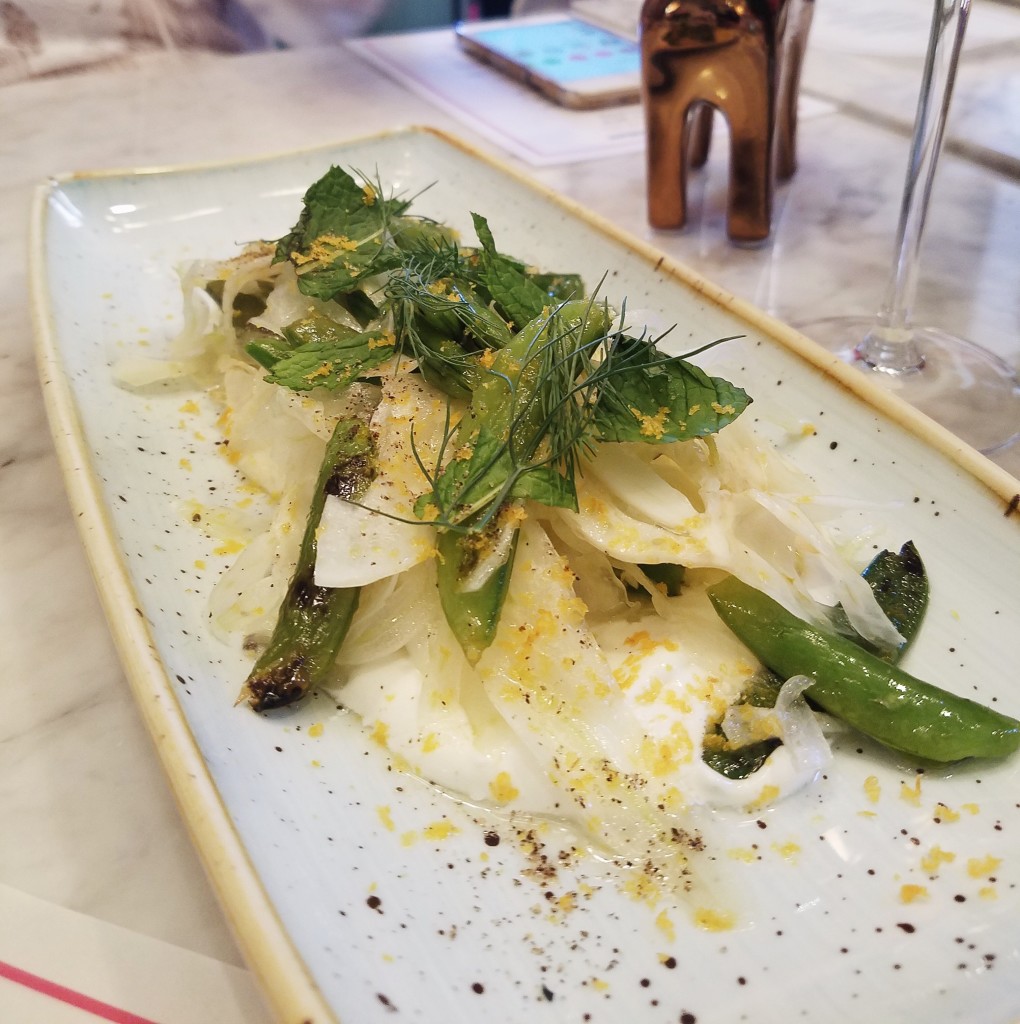 Charred Snap Pea Salad Cafe Spiaggia