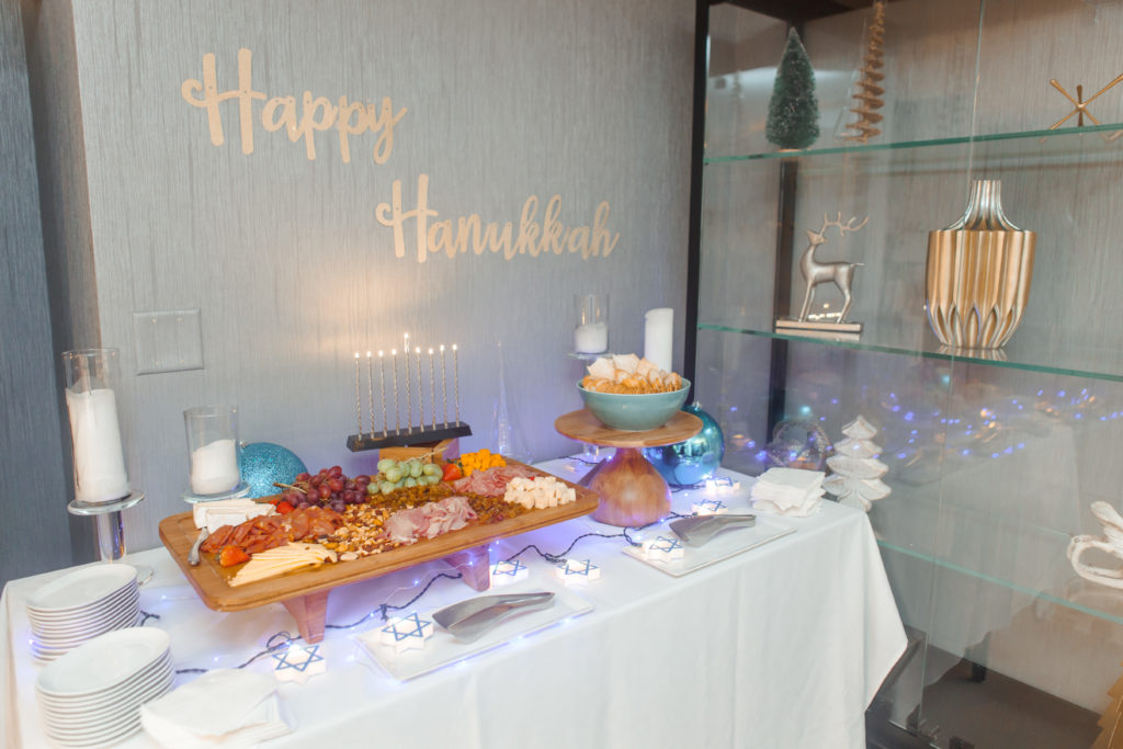 Charcuterie plate at Hanukkah party in Santa Suite at Swissôtel Chicago