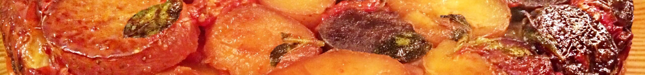 Potato, Tomato, Onion and Goat Cheese Tart