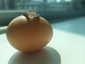 engagement ring in an egg