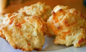 Apple Cheddar Biscuits with honey for rosh hashanah