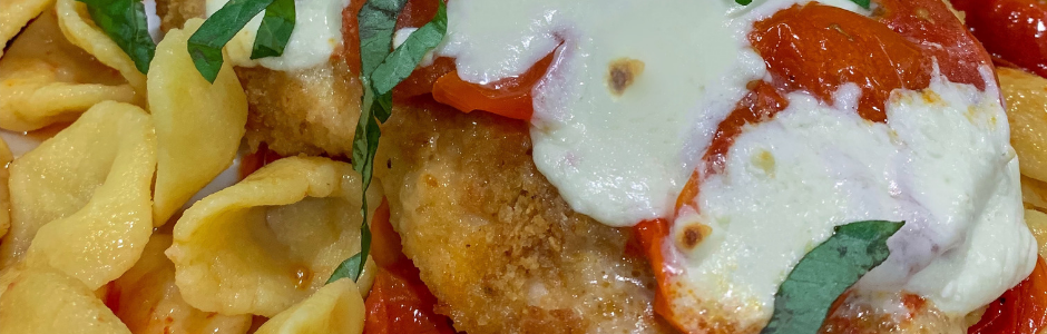 Skinny chicken Parm and fresh pasta fb